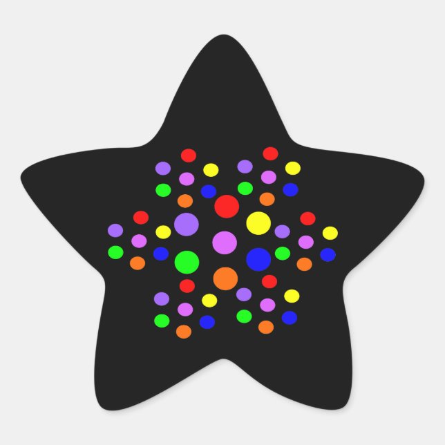 Pegatinas estrella del arco iris floral (Anverso)