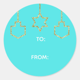 Pegatinas "Estrella y Dreidel Glittered" Feliz Cha