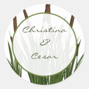 pegatinas favoritos de 20 a 1.5" Cattail/Dragonfly