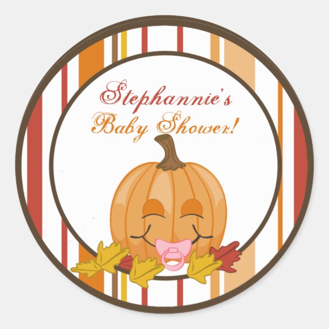 pegatinas favoritos de 6 a 3" Calabaza otoño bebé (Anverso)