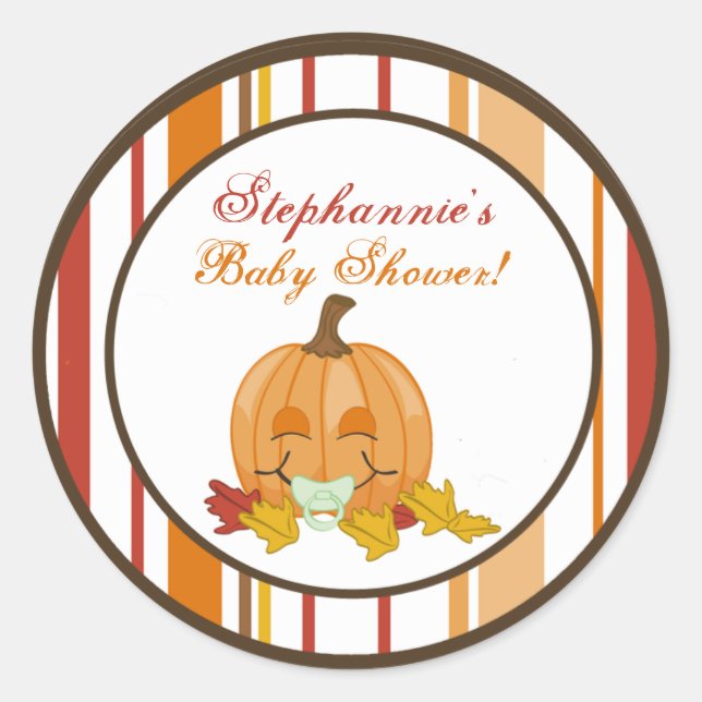 pegatinas favoritos de 6 a 3" Calabaza otoño bebé (Anverso)