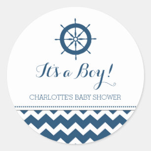 Pegatinas favoritos de Baby Shower en azul