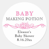 Pegatinas favoritos de Baby Shower rosados para be