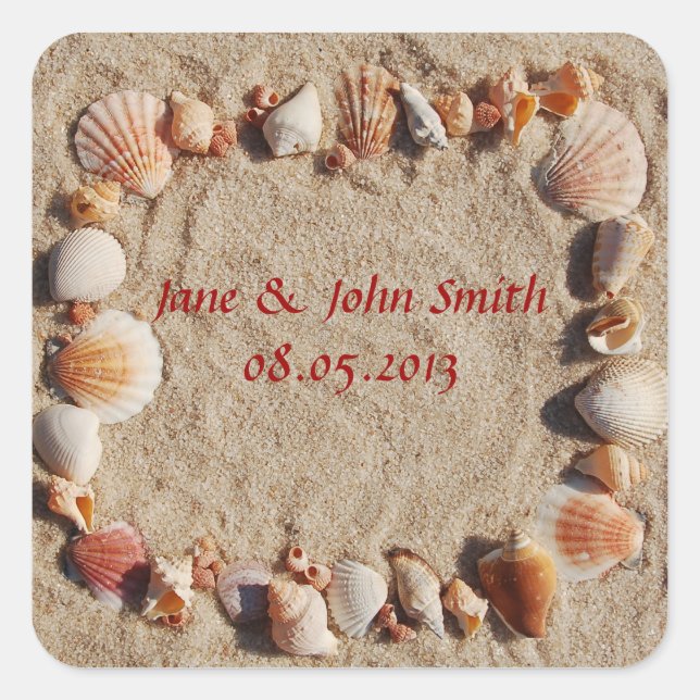 Pegatinas favoritos de bodas de playa (Anverso)