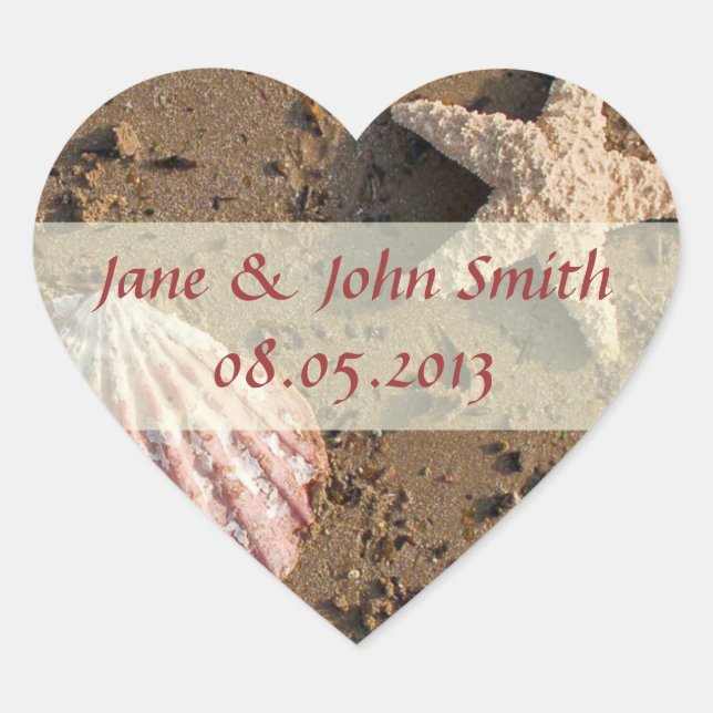 Pegatinas favoritos de bodas de playa (Anverso)