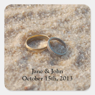 Pegatinas favoritos de bodas de playa - Anillos en