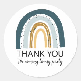 Pegatinas favoritos de cumpleaños del arcoiris azu