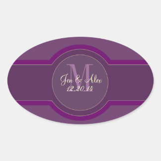 Pegatinas favoritos de la boda de ciruela morada