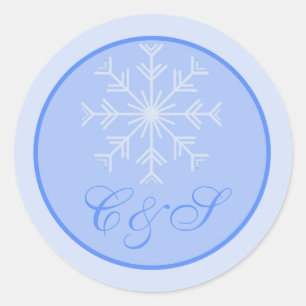 Pegatinas favoritos de la boda de copos de nieve