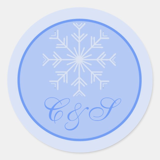 Pegatinas favoritos de la boda de copos de nieve (Anverso)