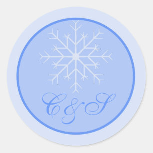 Pegatinas favoritos de la boda de copos de nieve