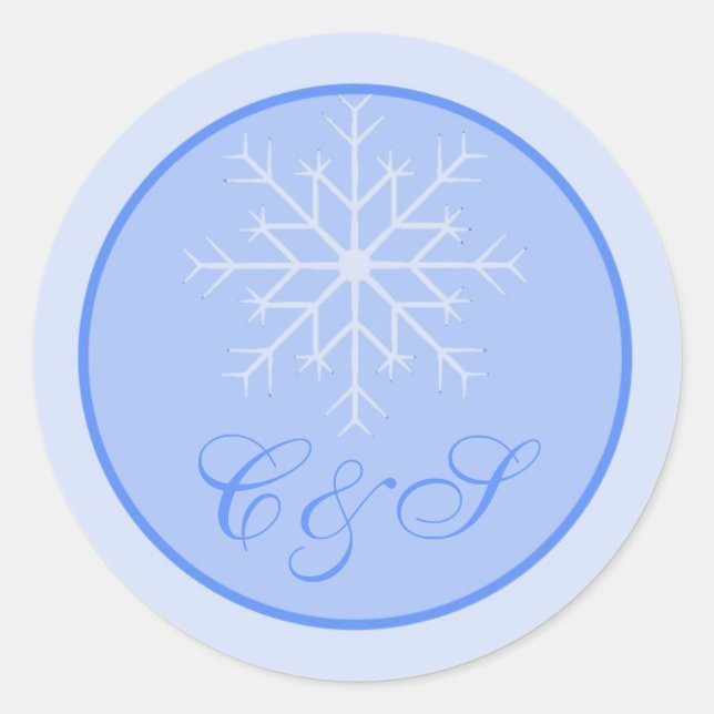 Pegatinas favoritos de la boda de copos de nieve (Anverso)