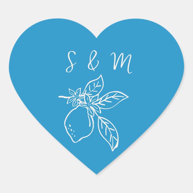 Pegatinas favoritos de la boda de limón de mano (Anverso)