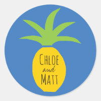 Pegatinas favoritos de la boda de piña personaliza