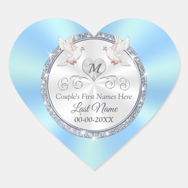 Pegatinas favoritos de la boda personalizada, con  (Anverso)