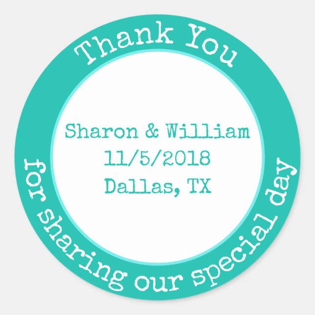 Pegatinas favoritos de la boda verde de la menta (Anverso)