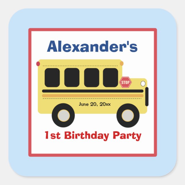 Pegatinas favoritos de plaza de autobús escolar (6 (Anverso)