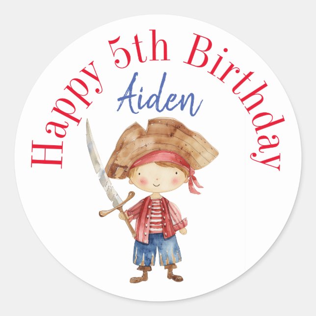 Pegatinas felices de cumpleaños personalizados (Anverso)