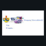 Pegatinas felices de la etiqueta de regalo de Hanu<br><div class="desc">¡Hagan que este Hanukkah sea rápido y fácil con estos felices pegatinas para terminar e identificar sus regalos envueltos con estilo! ¡Felices Latkes Todos!</div>