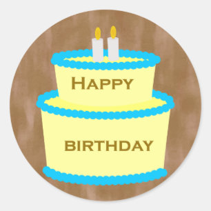 Pegatinas felices del pastel de cumpleaños