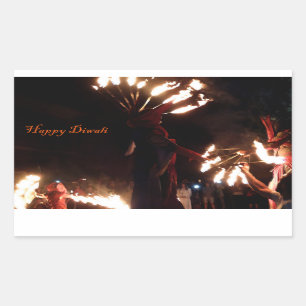 Pegatinas felices del Rectángulo del Diwali, brill