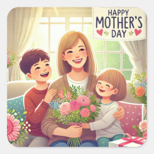 Pegatinas felices día de la madre