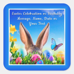 Pegatinas felices y personalizados de Pascua o tu 