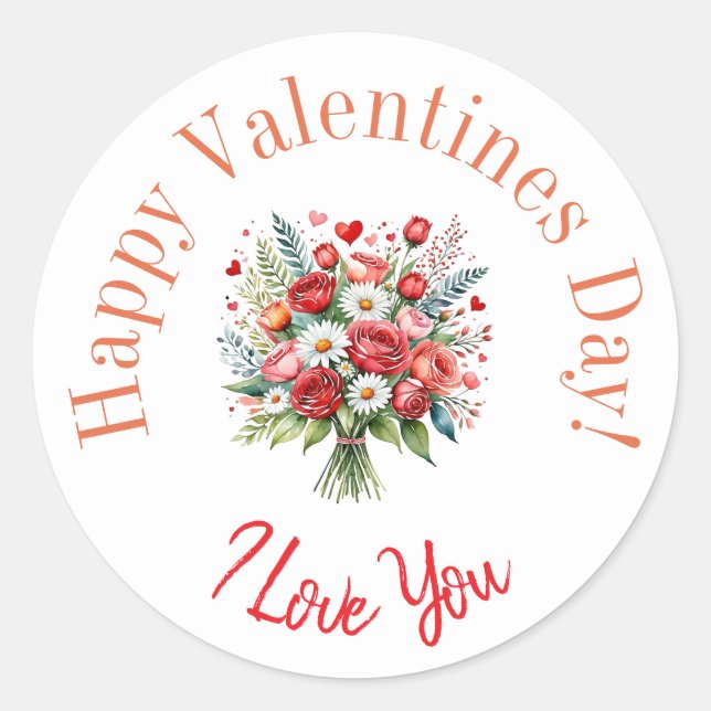 Pegatinas Feliz Día de San Valentín  (Anverso)