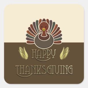 Pegatinas - Feliz Turquía - Feliz Día de Gracias