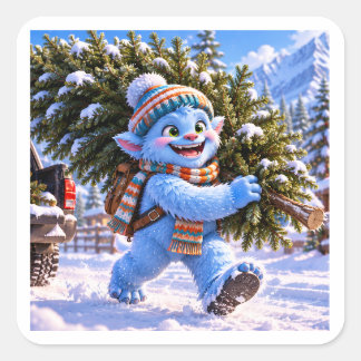 Pegatinas festivas de Glacier Grinch y árbol de Na