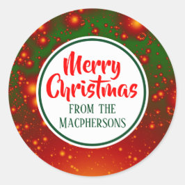 Pegatinas festivas de Navidad fractal (Círculo Ver