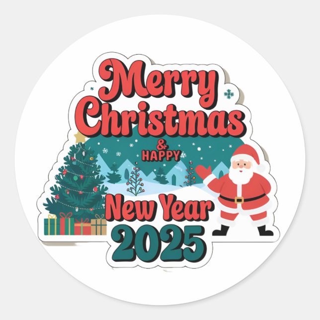 Pegatinas festivos, diversión sin fin: Feliz Año N (Anverso)