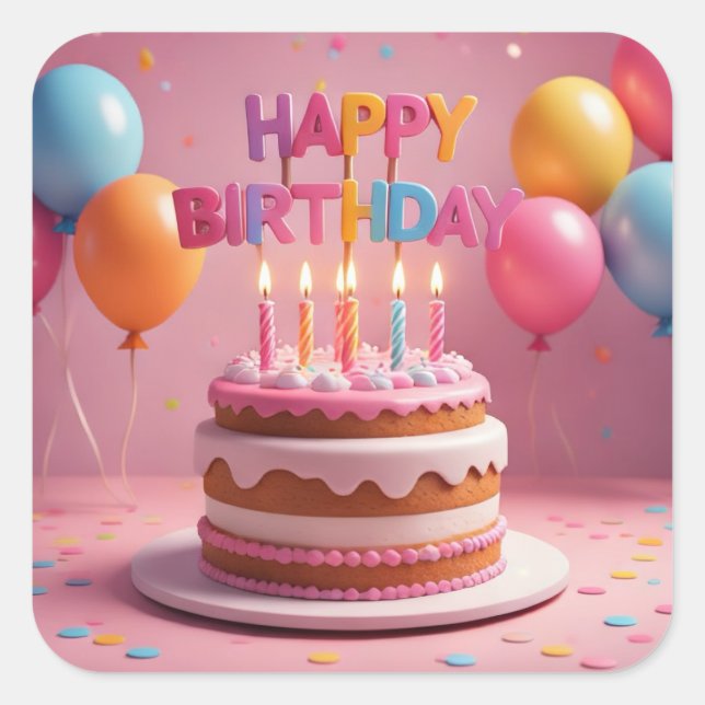 Pegatinas (Fiesta de Cumpleaños) (Anverso)