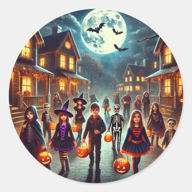 Pegatinas fiesta del día de halloween (Anverso)