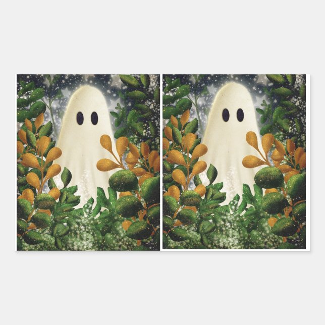 Pegatinas fiestas de disfraces de Halloween (Anverso)