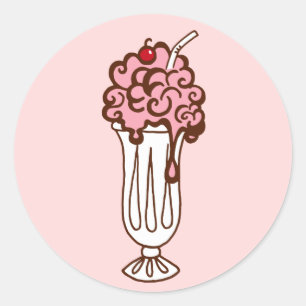Pegatinas Fiestas de helados retro vintage Soda