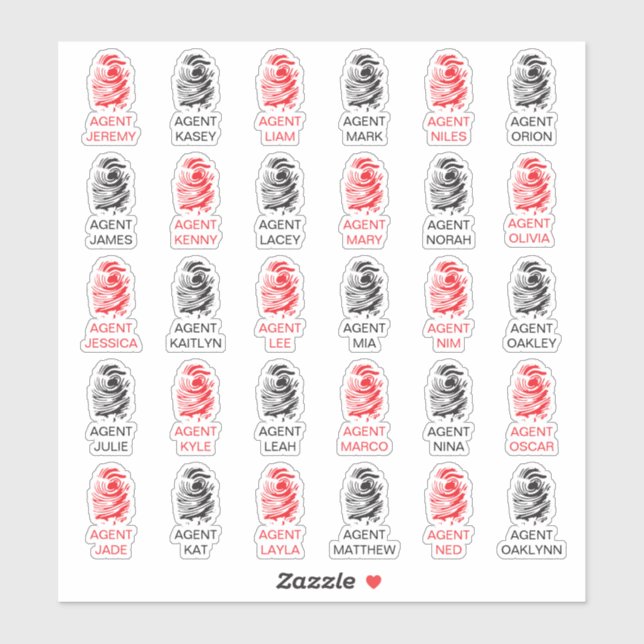 Pegatinas Fiestas de huellas dactilares personaliz (Hoja)