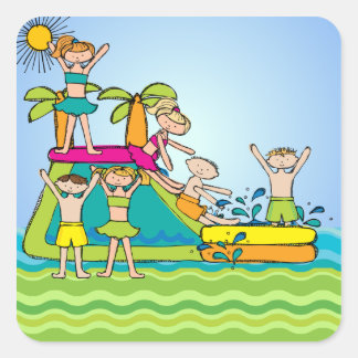 Pegatinas Fiestas de la piscina de verano