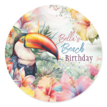 Pegatinas Fiestas de la playa de verano tropical