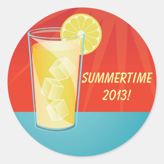 Pegatinas Fiestas de Lemonade Summertime (Anverso)