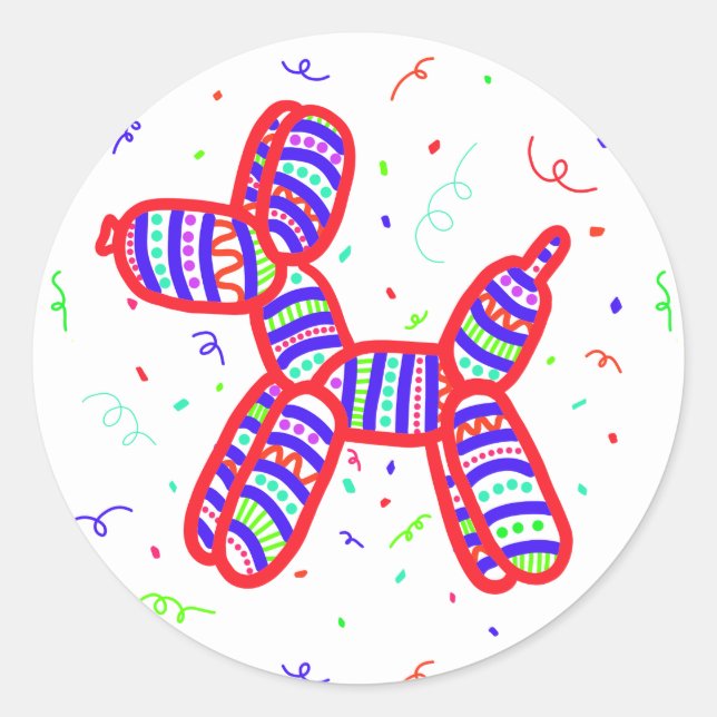 Pegatinas Fiestas de perros con globos (Anverso)