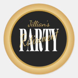 Pegatinas Fiestas de retiro de oro moderno