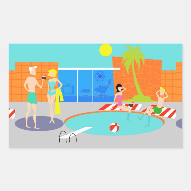 Pegatinas Fiestas de Retro Pool (Anverso)