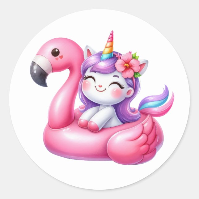 Pegatinas Fiestas de unicornio de bonito (Anverso)