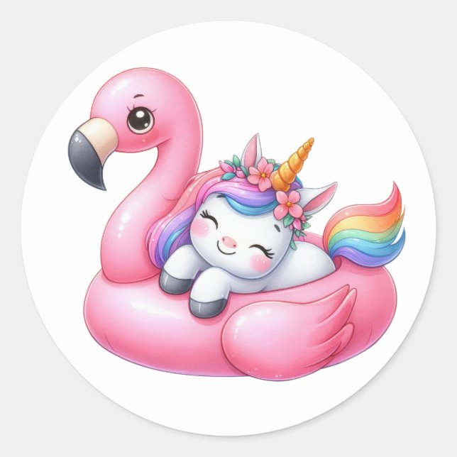 Pegatinas Fiestas de unicornio de bonito (Anverso)