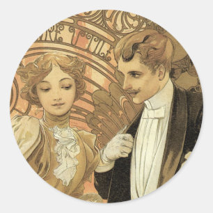 Pegatinas "Flirt" de Alphonse Mucha