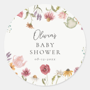 Pegatinas Floral Tea Baby Shower