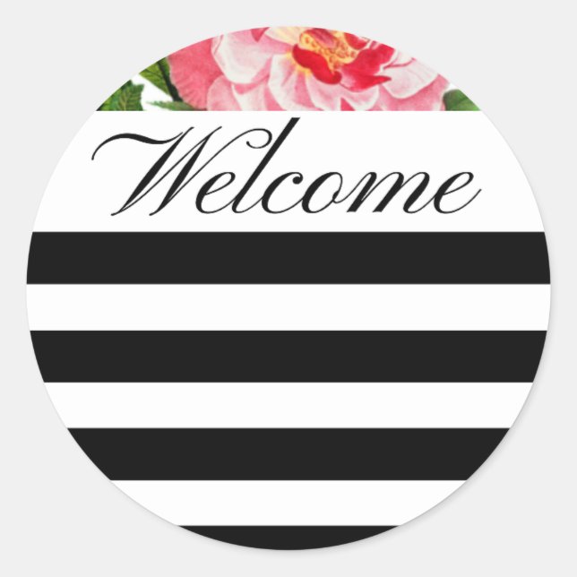 Pegatinas Floral y de rayas | Regalos de bienvenid (Anverso)