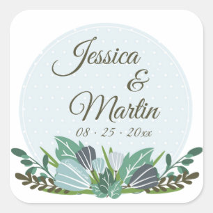 Pegatinas Florales Azules