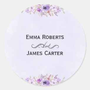 Pegatinas Florales de Bodas de Lavanda - Elegantes